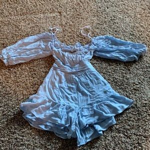 Light blue off the shoulder romper! Brand new